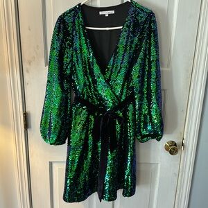 Baltic born sequin dress green/blue